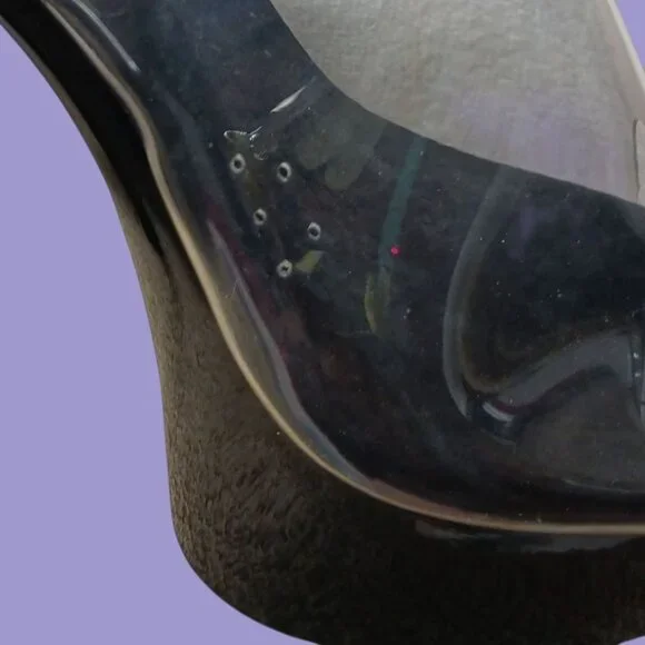 Ellie  Platform Vanity 6 Heels Black/Clear Size 11 - Picture 14 of 14